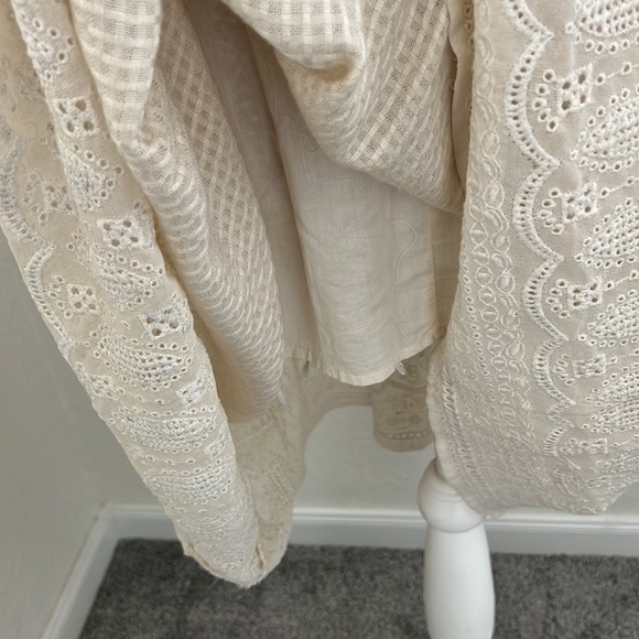 🌸NWT Gorgeous RARE Free People Boho MIDI Dress Sz M Ivory - Picture 7 of 9